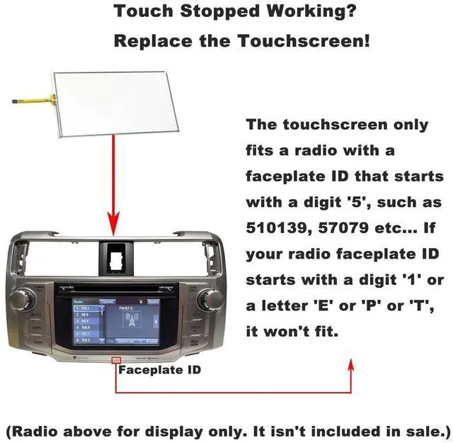 Alt view image 3 of 5 - Navigation Touch Screen Digitizer Fit for Toyota 4Runner Radio 2014-2019 6.1-inch Entune Audio System Auto Car Stereo Receiver LCD Display Glass Panel Fix Repair GZTAUTO