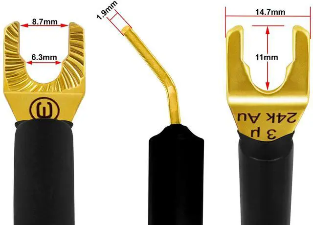 Alt view image 5 of 5 - WORLDS BEST CABLES 15 Foot - Canare 4S11 Audiophile Grade - HiFi Star-Quad Single Speaker Cable for Center Channel with Eminence Gold Spade Connectors
