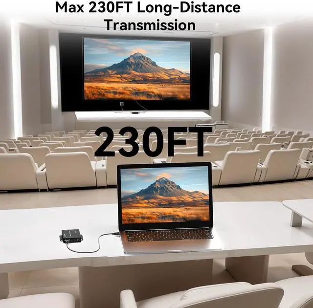 Alt view image 2 of 5 - CENMATE 4K@60Hz 4:4:4 HDMI Extender Over Single Cat5e/Cat6/Cat 7, Up to 230Ft (1080P), 164FT(4K), HDMI Over Ethernet, Supports Bidirectional IR, 3D, HDCP, EDID, POC