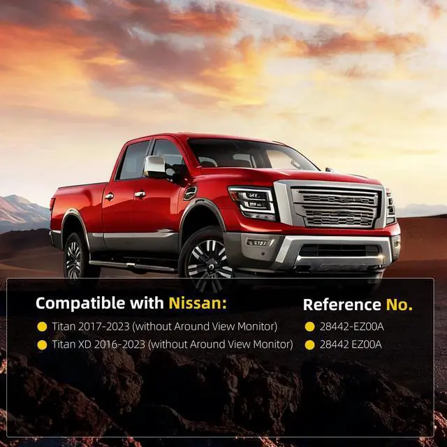 Alt view image 2 of 5 - Dasbecan Rear Back View Camera Compatible with Nissan Titan/Titan XD 2016 2017 2018 2019 2020 2021 2022 2023 2024 5.0L 5.6L, Car Park Backup Assist Camera Replaces# 28442-EZ00A 28442-EZ01A