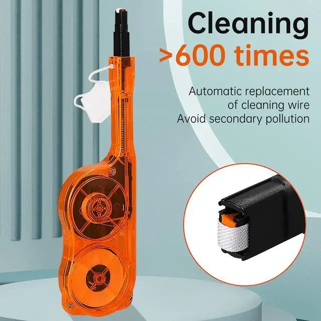 Alt view image 4 of 5 - Duogalia 2 Pack Fiber Optic Cleaner Tools Cleaning Pen for MPO/MTP Connector, Optical Connector Cleaner Over 600 Cleans Fiber Endface Cleans & Optical Connector Cleans(Orange)