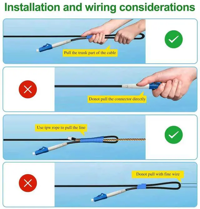 Alt view image 4 of 5 - Bangun 50 Meters LC to LC Outdoor Armored Simplex Fiber Patch Cable, Single Mode Fiber Optic Cable Jumper Optical Patch Cord, 9/125um, (OS1/OS2 Compatible), Low Friction LSZH Black