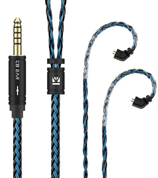 Alt view image 2 of 5 - KBEAR ST16 Plus 2 Meter Detachable IEM Cable 16 Core 5N OCC Silver-Plated Long in-Ear Earphone Cable for HD414 HD650 HD600 Tin Audio T2 T2 PRO T3 T5 Westone TFZ Kinera Shozy Simgot (TFZ 4.4MM)