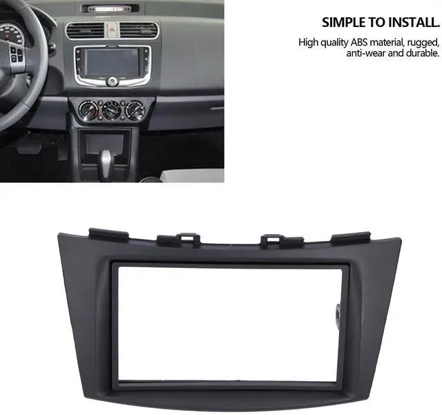 Alt view image 2 of 5 - Double DIN Installation Dash Kit, Black ABS 2 Din Stereo Audio Fascia Panel Navigation Fascia Car Stereo Frame for Swift 2012