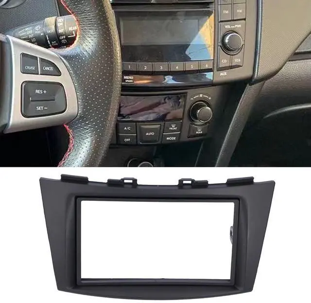 Alt view image 4 of 5 - Double DIN Installation Dash Kit, Black ABS 2 Din Stereo Audio Fascia Panel Navigation Fascia Car Stereo Frame for Swift 2012