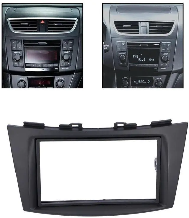 Alt view image 3 of 5 - Double DIN Installation Dash Kit, Black ABS 2 Din Stereo Audio Fascia Panel Navigation Fascia Car Stereo Frame for Swift 2012