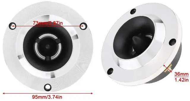 Alt view image 2 of 5 - ePathChina 2pcs 4Inch 1500W Titanium Bullet Tweeter with Capacitor for Vehicle Auto Cars Stereo Modified