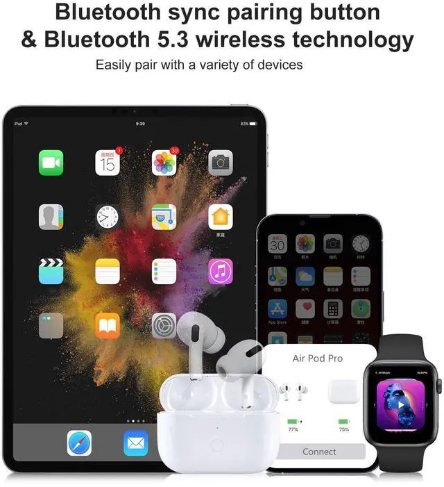Alt view image 2 of 5 - Wireless Charging Case Replacement Compatible with AirPod Pro 1st & 2nd Generation, Air Pod Pro 1 2 Charger Case,USB-C Charging Port