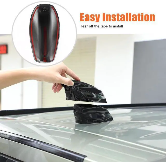Alt view image 5 of 5 - Bekantogy Car Shark Fin Antenna Cover Compatible with Land Rover Defender 90 110 130 2020-2024 Roof Antenna Cover ABS Shark Fin Aerial Antenna Decorative Cover (Black)