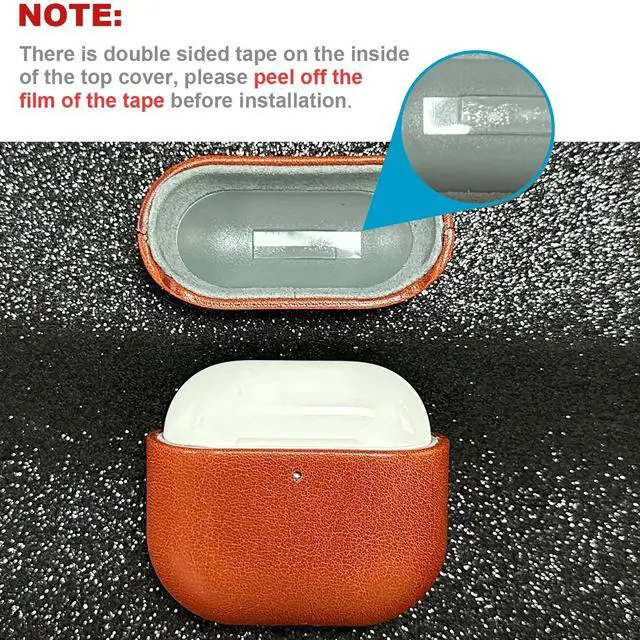 Alt view image 3 of 5 - Lopie Leather Case Compatible with AirPods 4 and AirPods 4 with Active Noise Cancellation (2024), Handmade Full Grain Leather Case for Gen 4 AirPods, Protective Hard Shell Cover for Men/Women - Black