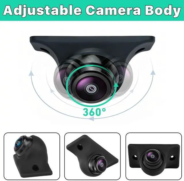 Alt view image 4 of 5 - Car Backup Camera with Dynamic Trajectory Guide Line, GreenYi AHD1080P Reverse Rear View Cam, Adjustable Fisheye Lens, Night Vision Waterproof 170 Degree Wide View