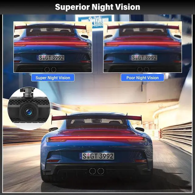 Alt view image 4 of 5 - UNITOPSCI 4 Channel 360 Dash Cam Front Rear Inside Left Right, 3 Inch IPS Screen, 8 IR Night Vision, Loop Recording, G-Sensor, Parking Assistance, 24H Parking Monitor