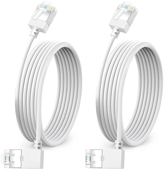 Main image of Ultra Slim Gigabit Cat6 Ethernet Cable 90 Left Angled 30FT 2Pack, UTP