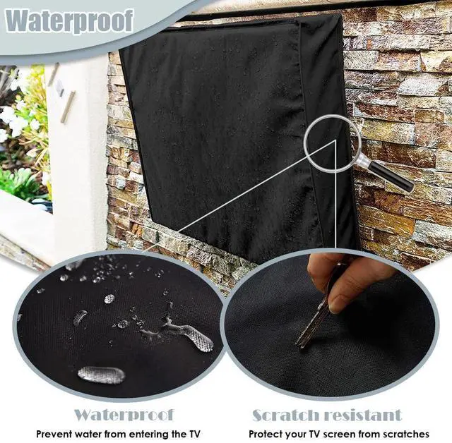 Alt view image 2 of 5 - Gicov Outdoor TV Cover Waterproof with Front Flap Transparent Film Visible Patio TV Cover Dustproof Television LED LCD Screen Protector with Remote Controller Pocket (60-65")