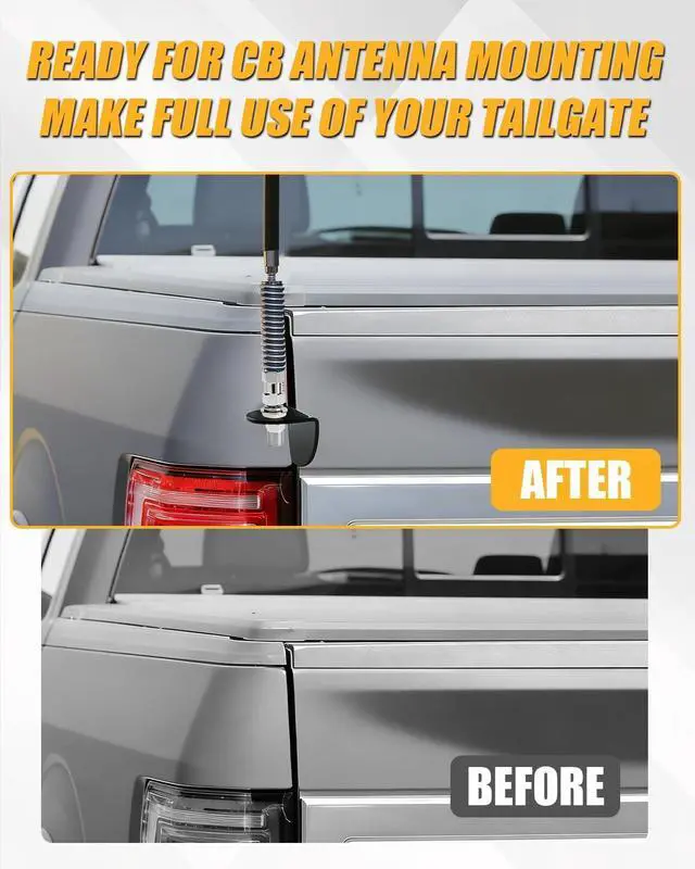 Alt view image 3 of 5 - NORTHYUN Rear Tailgate Antenna Mount with SO-239 CB Stud, No-Drill Direct Fit for 20152023 Ford F150 Driver Side