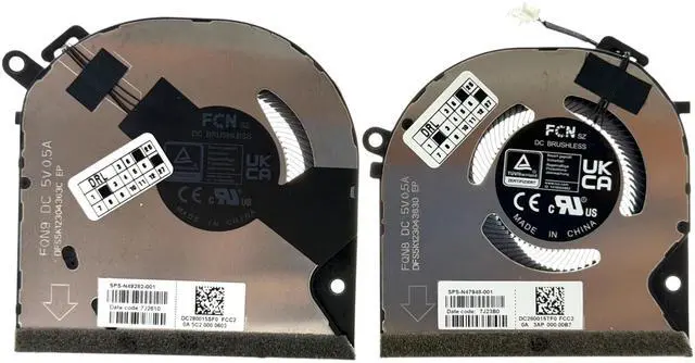 Alt view image 4 of 5 - CPU+GPU Cooling Fan for HP Envy x360 15-FE, 15T-FE, 15-FH, 15Z-FH, TPN-C165 TPN-C166, DFS5K12304363C, DFS5K12304363D, EGS50050S1-CM50-S9A, EG50050S1-CM60-S9A, N49282-001, N47948-001