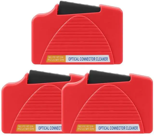 Main image of Duogalia 3PC Fiber Cleaner Box - FTTH Fiber Optic Cleaning Box for FC & SC & LC End Faces & Optical Connectors -More Than 500 Times Anti Static Clean Swab, Red