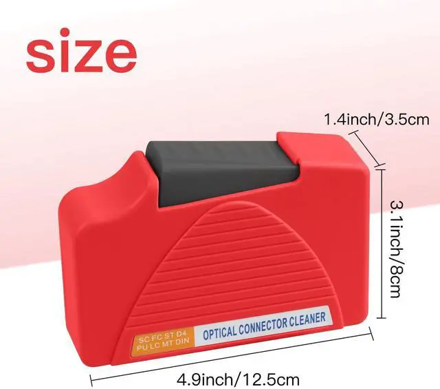 Alt view image 2 of 5 - Duogalia 3PC Fiber Cleaner Box - FTTH Fiber Optic Cleaning Box for FC & SC & LC End Faces & Optical Connectors -More Than 500 Times Anti Static Clean Swab, Red