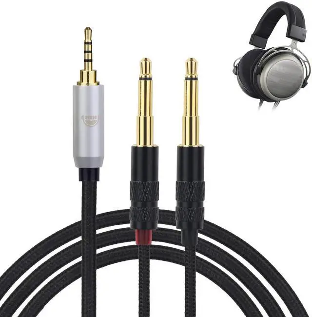 Main image of okcsc Dual 3.5mm to 2.5mm Headphone Cable for Hifiman HE560,HE400SE,Meze 99 Classics,Denon AH-D7200 Headphones for MDR-Z7, Arya, SUNDARA, Ananda, 4-Core Nylon Braided OFC Upgrade Cable 6.56FT 2.5MM