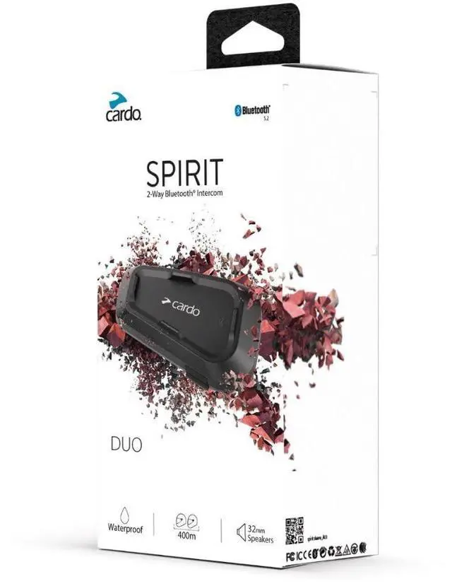Alt view image 2 of 5 - Cardo Systems Spirit Motorcycle Bluetooth Communication Headset - Black, Dual Pack