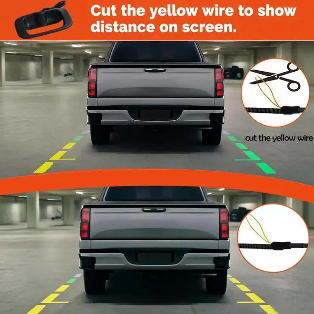 Alt view image 5 of 5 - Tailgate Handle Backup Camera Replacement for 1999-2006 Chevy Silverado GMC Sierra 1500/2500/3500 HD - Waterproof Rear View Camera, Replaces OEM #15228541