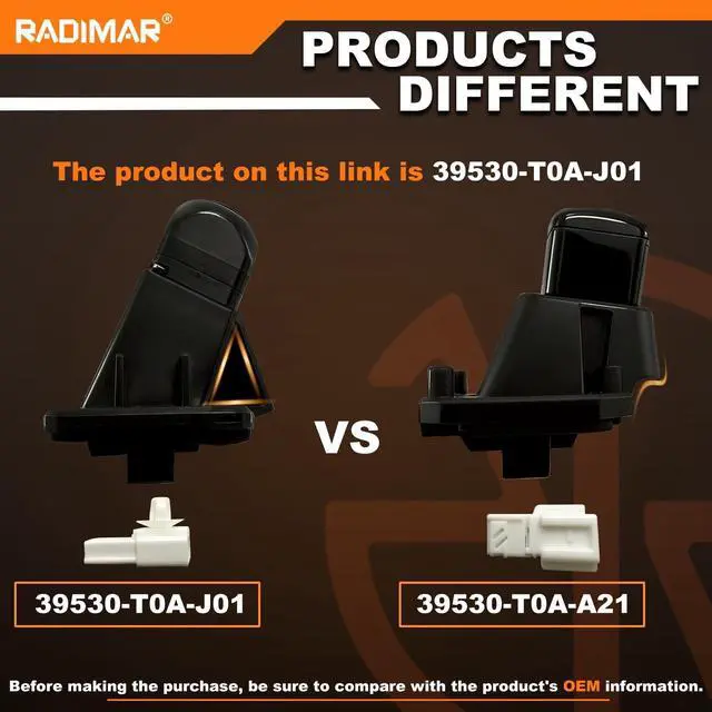 Alt view image 5 of 5 - RADIMAR 39530-T0A-J01 / 39530T0AJ01 Rear View Backup Camera Fit for Honda CR-V 2.4L (2012 2013 2014 2015 2016 2017) Parking Assist Cam Adopt Glass Lens, IP86 Water Resistance, Imported Chip