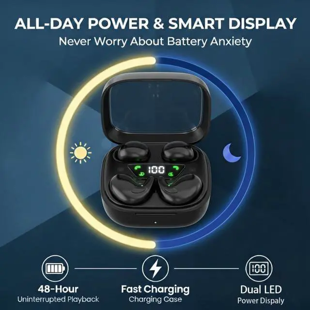 Alt view image 3 of 5 - Sleep Earbuds, Dual Bluetooth 5.4 Wireless Ear buds, 48H Sleeping Earbuds for Side Sleepers, Hi-Fi Stereo Noise Cancelling Bluetooth headphones, Crystal-Clear Calls, IP7 Waterproof Earphones, B