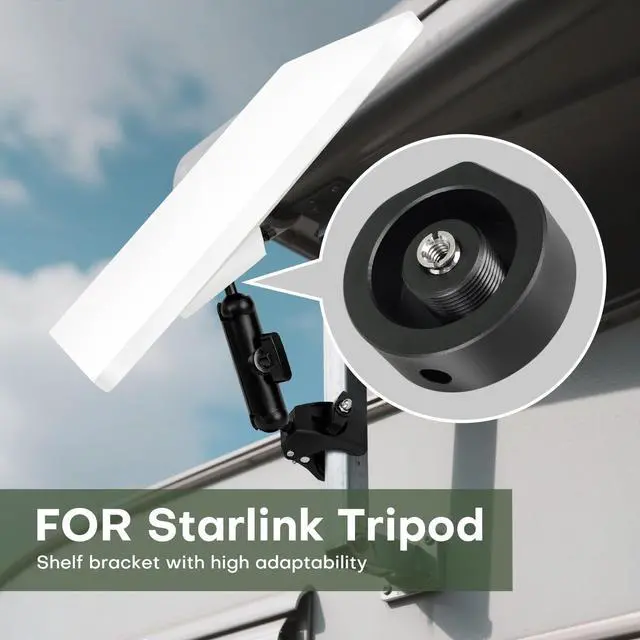 Alt view image 3 of 5 - Pre-2024 Starlink Mini Clamp Mount (Old Version) Adjustable Roof Rack, RV Ladder & Pole Mount Kit, Compatible with Original Pipe Adapter