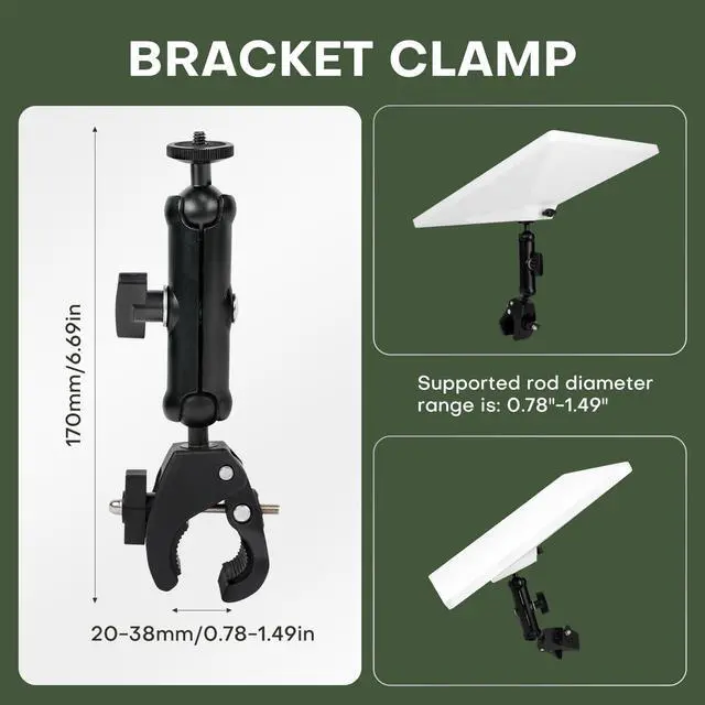 Alt view image 4 of 5 - Pre-2024 Starlink Mini Clamp Mount (Old Version) Adjustable Roof Rack, RV Ladder & Pole Mount Kit, Compatible with Original Pipe Adapter