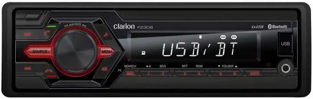 Main image of CLARION FZ309 Car Stereo Media Player (Does NOT Play CD) Single Din, Bluetooth, Remote Control, AM-FM, 45 WTS x 4, Front USB and AUX inputs, Equalizer, Detachable Front, USB Charge 1A