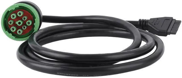 Main image of Green 9 Pin J1939 to 10 Pin Cable for PT30 ELD Logging Device Logbook Compliant for ECM w and DOT for Freightliner Trucks ELD Device