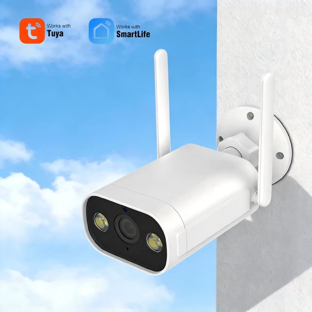 Alt view image 2 of 5 - DIBOKAYSHI Outdoor Security Camera, 2K, 3MP, HD 2.4G WiFi Home Webcam with Infrared and Color Night Vision, Two-Way Audio, IP66 Waterproof, Compatible with the Tuya/Smart Life APP
