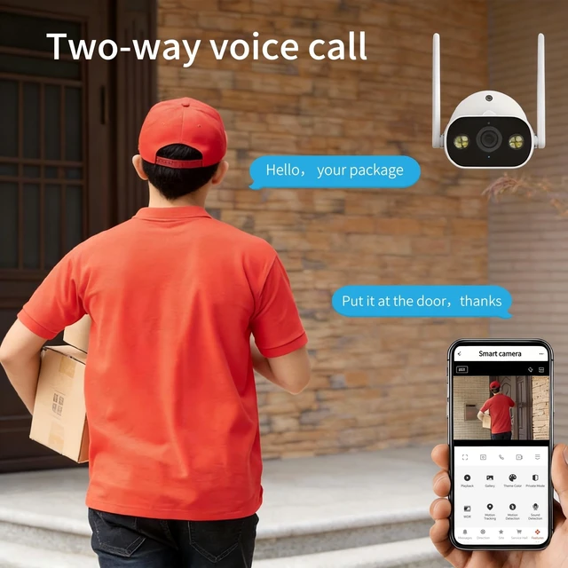 Alt view image 4 of 5 - DIBOKAYSHI Outdoor Security Camera, 2K, 3MP, HD 2.4G WiFi Home Webcam with Infrared and Color Night Vision, Two-Way Audio, IP66 Waterproof, Compatible with the Tuya/Smart Life APP