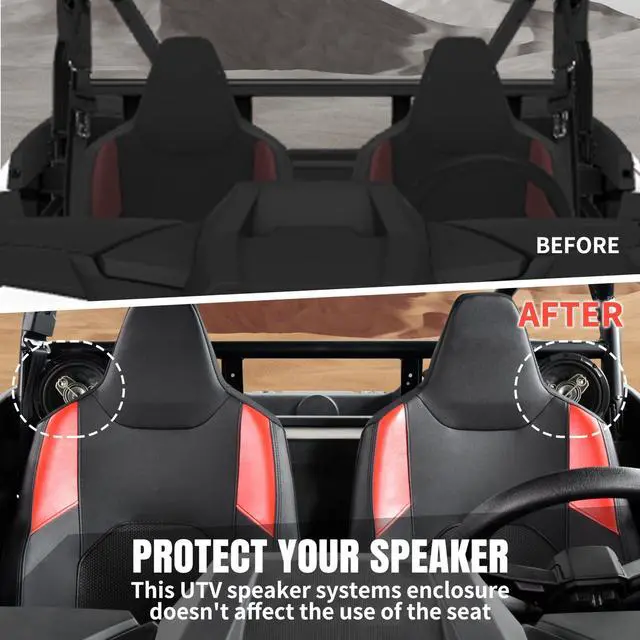 Alt view image 2 of 5 - UTVSXPERT Rear Sport Speaker Enclosures Pods for Polaris RZR XP 1000/XP 4 1000 2024+ Accessories, Rear Seat Speaker Pod Mounts Holders Brackets Support 6.5" Speakers (2PCS)