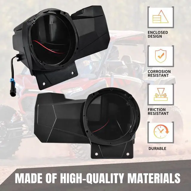 Alt view image 5 of 5 - UTVSXPERT Rear Sport Speaker Enclosures Pods for Polaris RZR XP 1000/XP 4 1000 2024+ Accessories, Rear Seat Speaker Pod Mounts Holders Brackets Support 6.5" Speakers (2PCS)