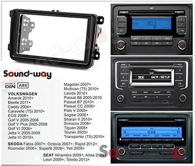 Alt view image 4 of 5 - Sound-way 2 DIN Car Stereo Facia Radio Adapter Compatible with VW Volkswagen Skoda Seat froom 2004