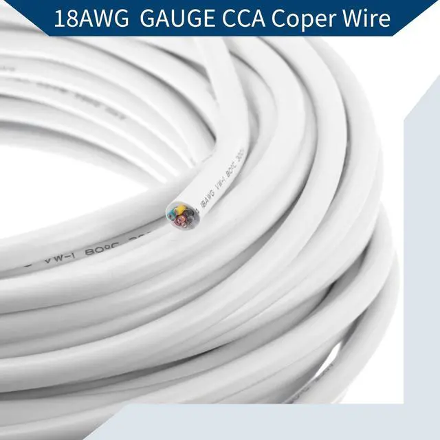 Alt view image 4 of 4 - RATCHROLL Electrical Ground Wire Automotive Power Wire 98FT White TC 1 Pcs 18AWG 2 Pin Fully Insulated& Soft Touch Jacket Universal