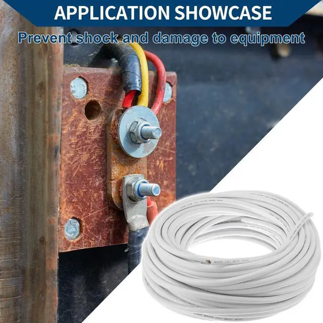 Alt view image 2 of 4 - RATCHROLL Electrical Ground Wire Automotive Power Wire 98FT White TC 1 Pcs 18AWG 2 Pin Fully Insulated& Soft Touch Jacket Universal