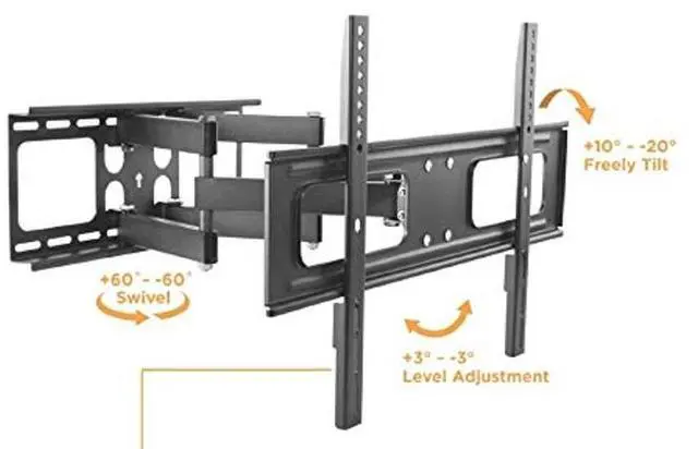 Alt view image 5 of 5 - Mount Plus MP-LPA36-466W Outdoor Dual Arm Full Motion Weatherproof Wall Mount for Most 37~80 TVs Perfect Solution for Outdoor TV (Max VESA 600x400)