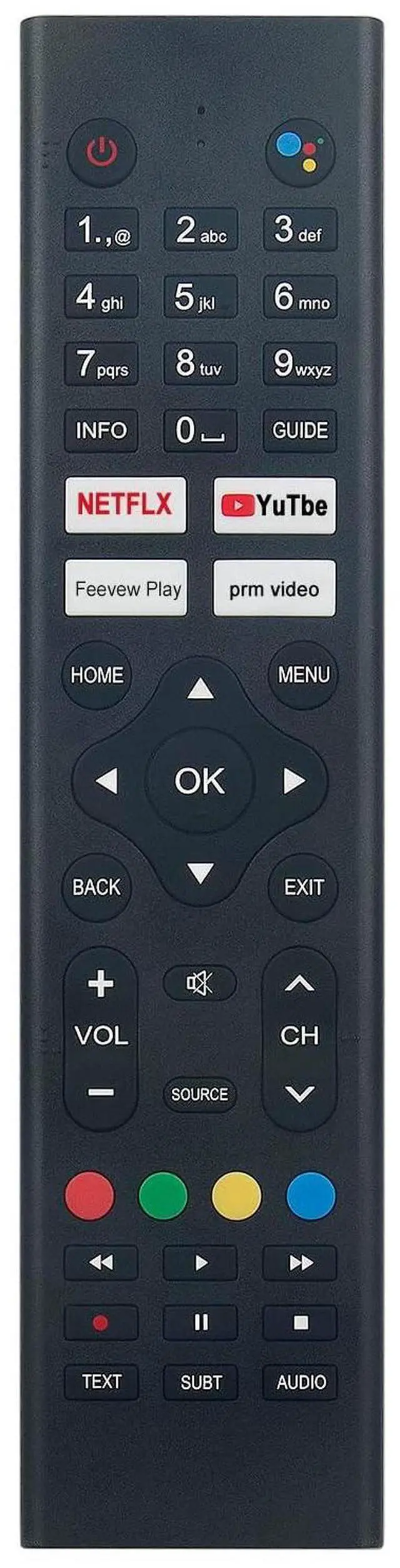 Main image of 280401011330 Voice Replacement Remote Control Fit for RCA Smart TV RTAQ5033 RTA3201 RTA4302 RTAU5004 RTAU6504 RTA4002