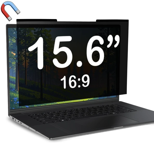 Main image of Dabernur Magnetic Laptop Privacy Screen 15.6 inch for 16:9 Computer Monitor, Removable Anti-Glare Screen Privacy Shield, Screen Filter and Protector for Laptop, Fits (FHD 1920 1080)