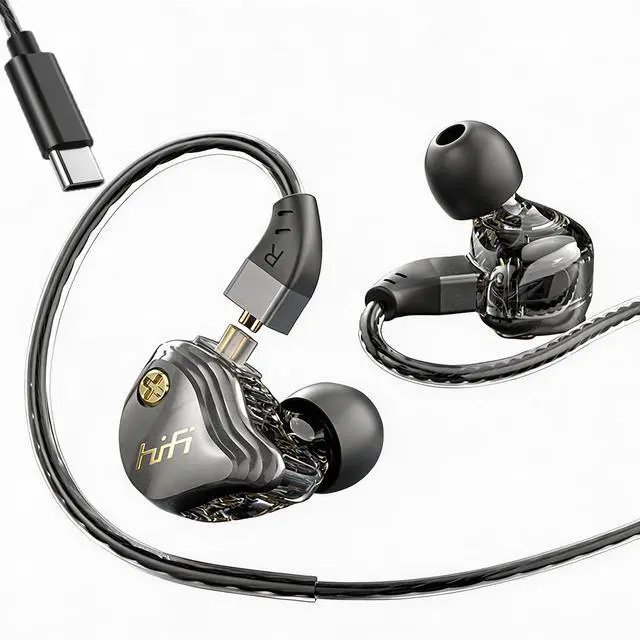 Main image of AITIDE in Ear Monitor, HiFi Wired Earbuds, Gaming Earbuds, Hybrid IEM Earphones with Detachable 4N OFC Cable, Type C Wired Gaming Earbuds, Clear Sound & Deep Bass (with Mic) (Black, Type-C)