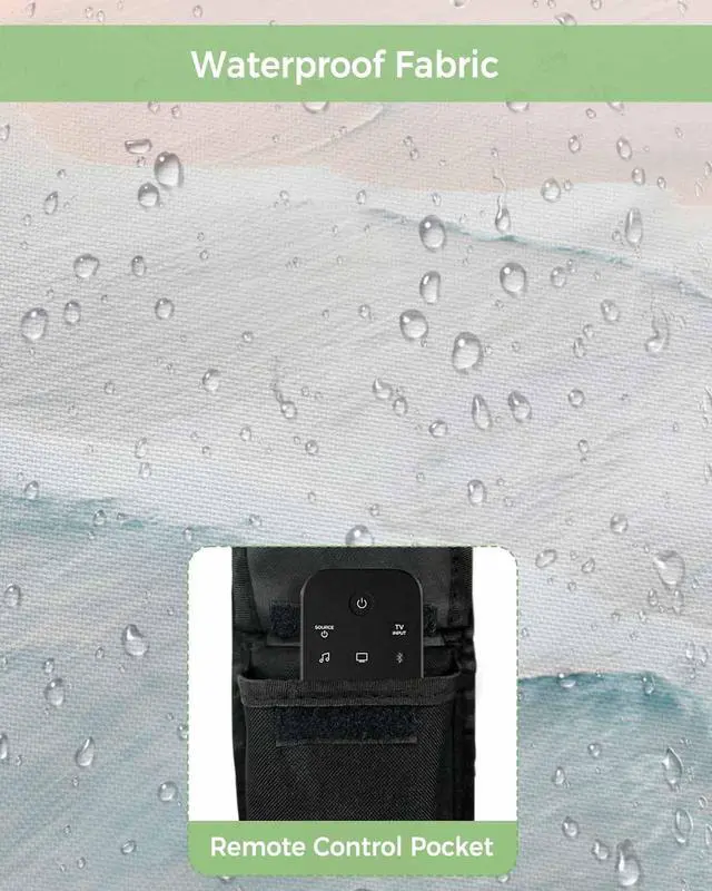 Alt view image 3 of 5 - Summer Beach Outdoor TV Cover 52 to 55 Inches Weatherproof & Waterproof, Ocean Coastal Outdoor TV Enclosure with Remote Control Pocket, Seaside Nautical Aqua Beige TV Screen Protectors for Outside TV