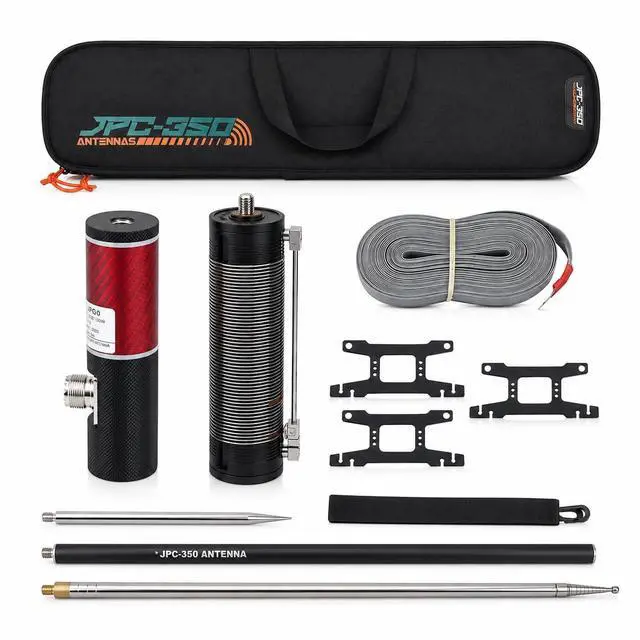 Main image of JPC-350 Portable HF Antennas for Ham Radio, 80m-6m Multi-Band Amateur Ham Radio Antenna, High-Performance 100W SSB, Easy Setup for POTA/Field Day, Portable Hf Vertical Antenna for Outdoor 18.4Ft (M10)