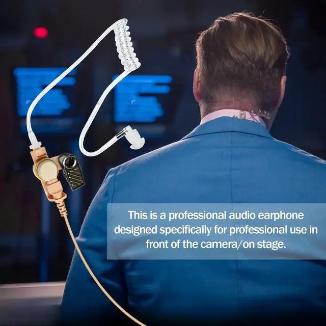 Alt view image 3 of 4 - 3.5mm IFB Monitoring System,Professional in-Ear Anchor Broadcaster EarSet for On-Camera Stage Use Compatible with iPhone Android Telex Clear-Com Comrex Lecstonics (Skin Color)