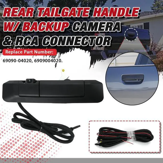 Alt view image 2 of 5 - Rear Tailgate Handle w/Backup Camera & RCA Connector for Toyota Tacoma 2005-2015 69090-04020