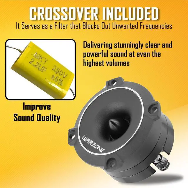 Alt view image 5 of 5 - Warzone WZ25TW 2.93-Inch Super Tweeter Speaker, 4 Ohm, 550W Max Power, 106dB Sensitivity, Titanium Diaphragm, CCAW Voice Coil for Pro Car Audio
