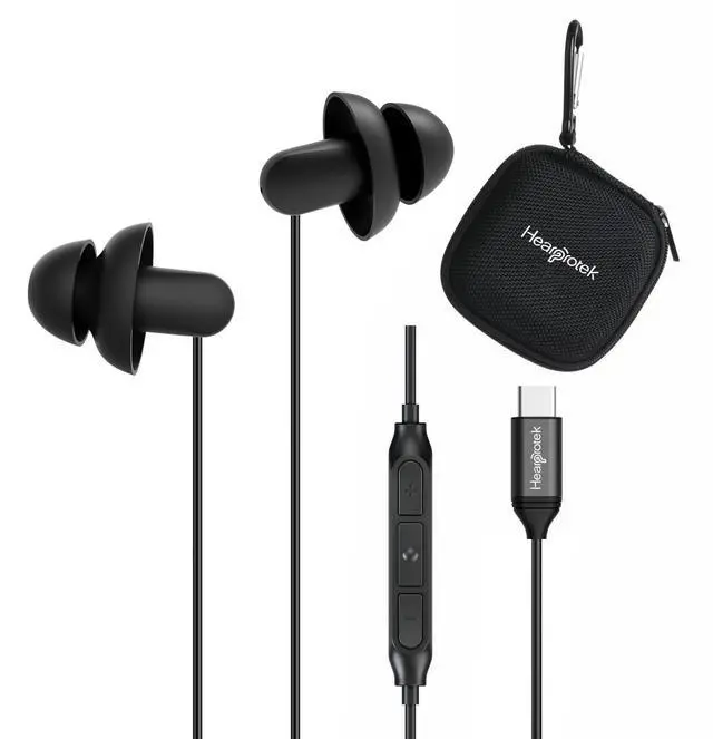 Main image of Hearprotek 2 Pairs Sleep Earbuds, USB c Earphones Headphones with Microphone-Silicone Noise Isolation Type c Earbuds Sleep Buds for Android Phone,Ideal for Sleeping, Snoring, Relaxation, Air Travel