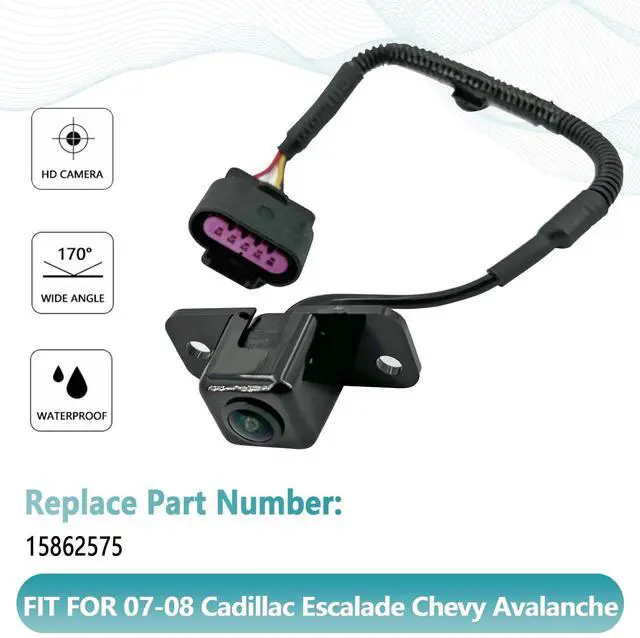 Alt view image 4 of 5 - Rear View Back Up Camera Compatible with 2007 2008 Chevy Avalanche Cadillac Escalade EXT Reverse Park Assist Backup Camera Replace 15173618 1960120 590-114