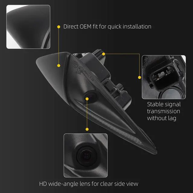 Alt view image 2 of 5 - Dasbecan Front Fender Camera Compatible with 2017-2023 Tesla Model 3 2020-2023 Model Y Repeater Camera Right Passager Side Replace 1125107-50-G 1125107-50-J